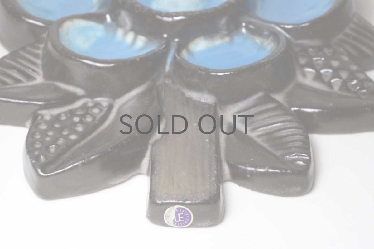 画像3: Upsala Ekeby/ウプサラ・エクビー/Blomma/花陶板壁掛け/ライトブルー (3)