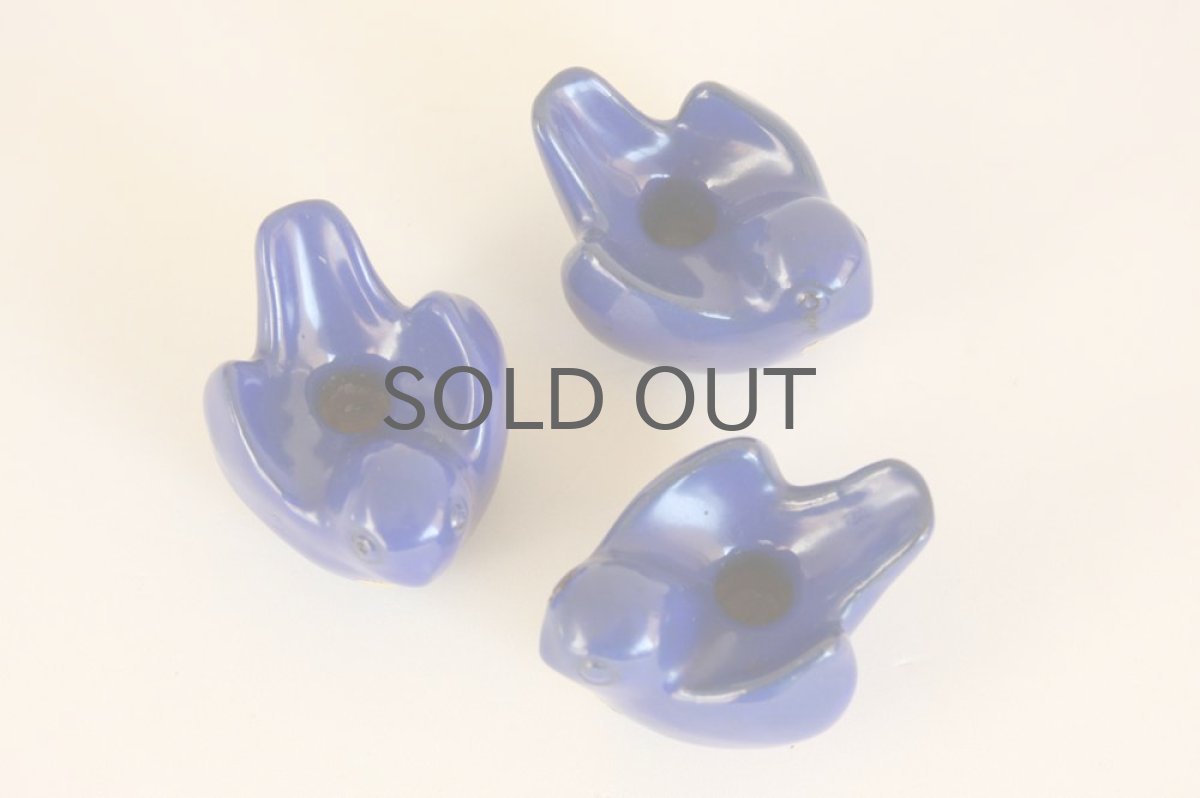 画像2: Upsala Ekeby/ウプサラ エキュビ 小鳥のキャンドルホルダー ブルー (2)