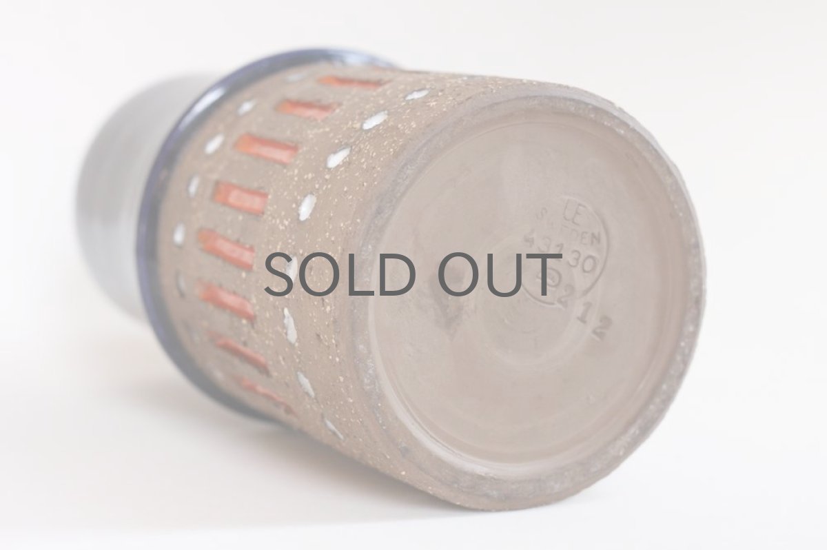 画像4: Upsala Ekeby/ウプサラ エキュビ マリ・シムルソン  フラワーベース ブルー×オレンジ  (4)