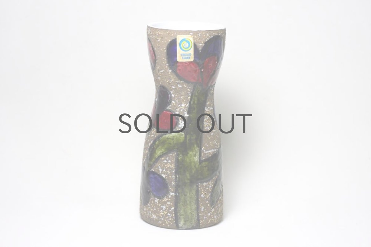 画像2: ヴィンテージ北欧雑貨/Upsala Ekeby /ウプサラエクビィ/マリ・シムルソン/Cardus花瓶  (2)