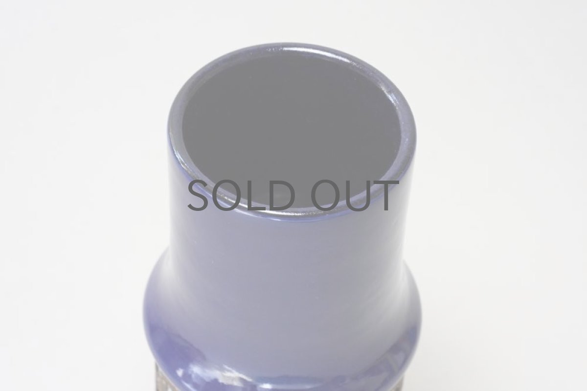 画像3: ビンテージ北欧/Upsala Ekeby/ウプサラ　エキュビ/マリ・シムルソン /フラワーベース/ブルー×オレンジ (3)