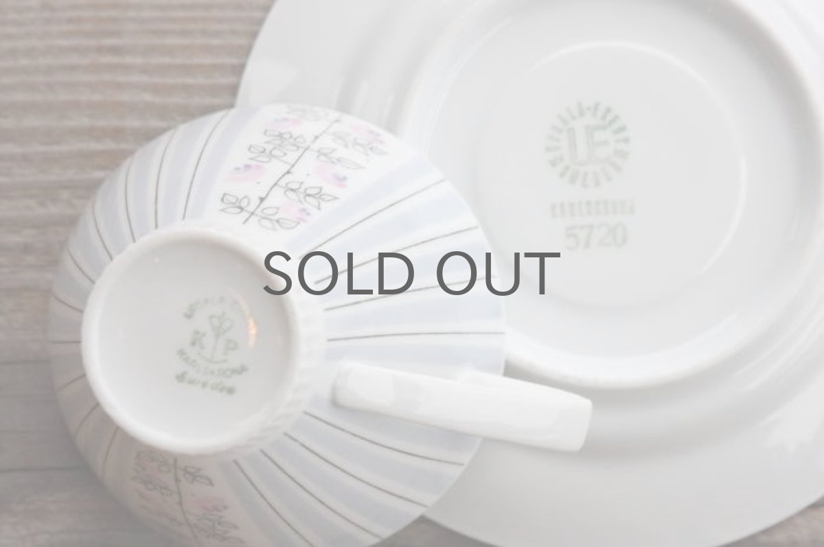 画像5: Upsala Ekeby  ウプサラ エクビィ Karlskrona窯 野ばらコーヒーカップ&ソーサー (5)