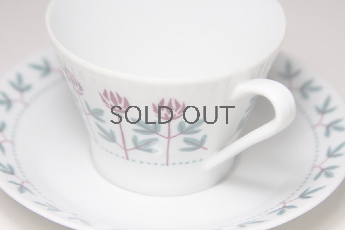 画像2: Upsala Ekeby  ウプサラ エクビィ Karlskrona窯 コーヒーカップ&ソーサー シロツメクサ (2)