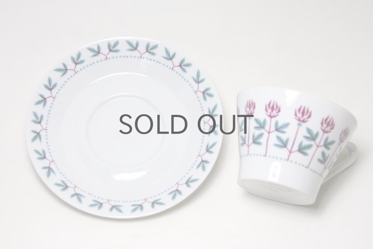 画像3: Upsala Ekeby  ウプサラ エクビィ Karlskrona窯 コーヒーカップ&ソーサー シロツメクサ (3)