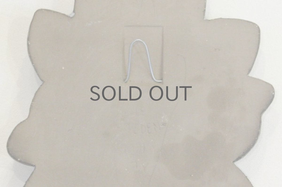 画像4: Upsala Ekeby Blomma 花陶板壁掛け ネイビー (4)