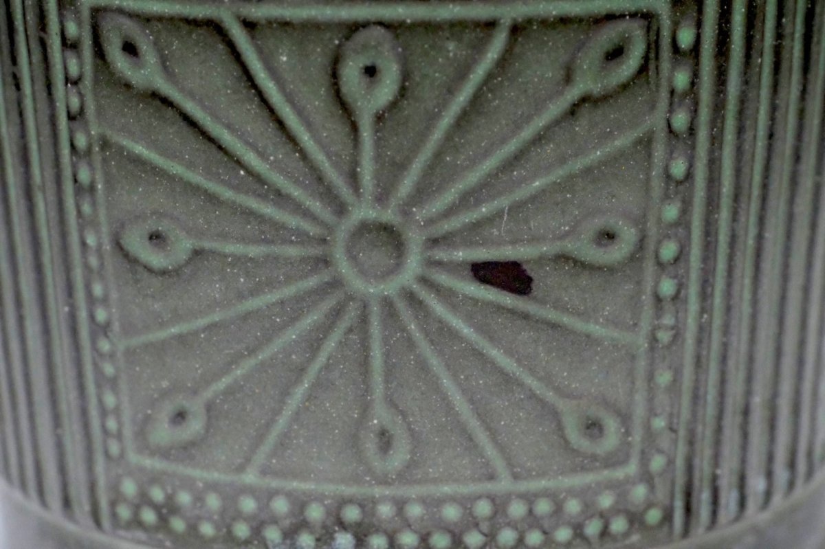 画像4: 北欧ガーデニンググッツ/ビンテージ/Upsala Ekeby/ウプサラエクビィ/植物ポット/鉢/H12cm/モスグリーン (4)