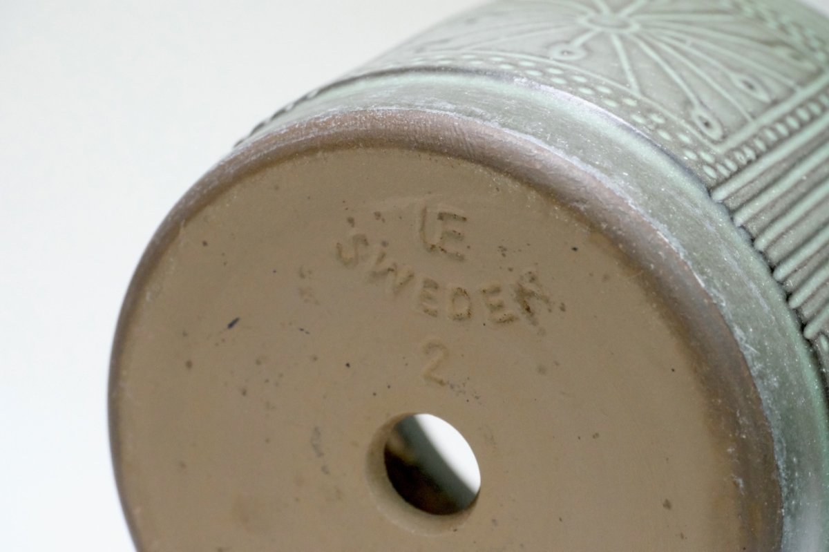 画像7: 北欧ガーデニンググッツ/ビンテージ/Upsala Ekeby/ウプサラエクビィ/植物ポット/鉢/H12cm/モスグリーン (7)