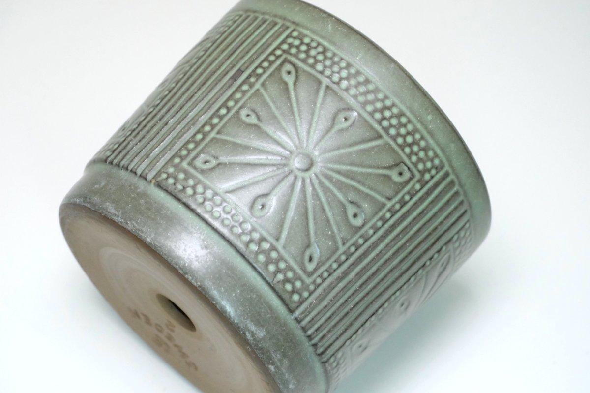 画像6: 北欧ガーデニンググッツ/ビンテージ/Upsala Ekeby/ウプサラエクビィ/植物ポット/鉢/H12cm/モスグリーン (6)