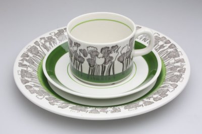 画像1: 北欧ヴィンテージ食器/Upsala Ekeby/ウプサラ/GEFLE/ゲフレ/Tulpan/チューリップ/デザートプレート19cm/美品/No.3