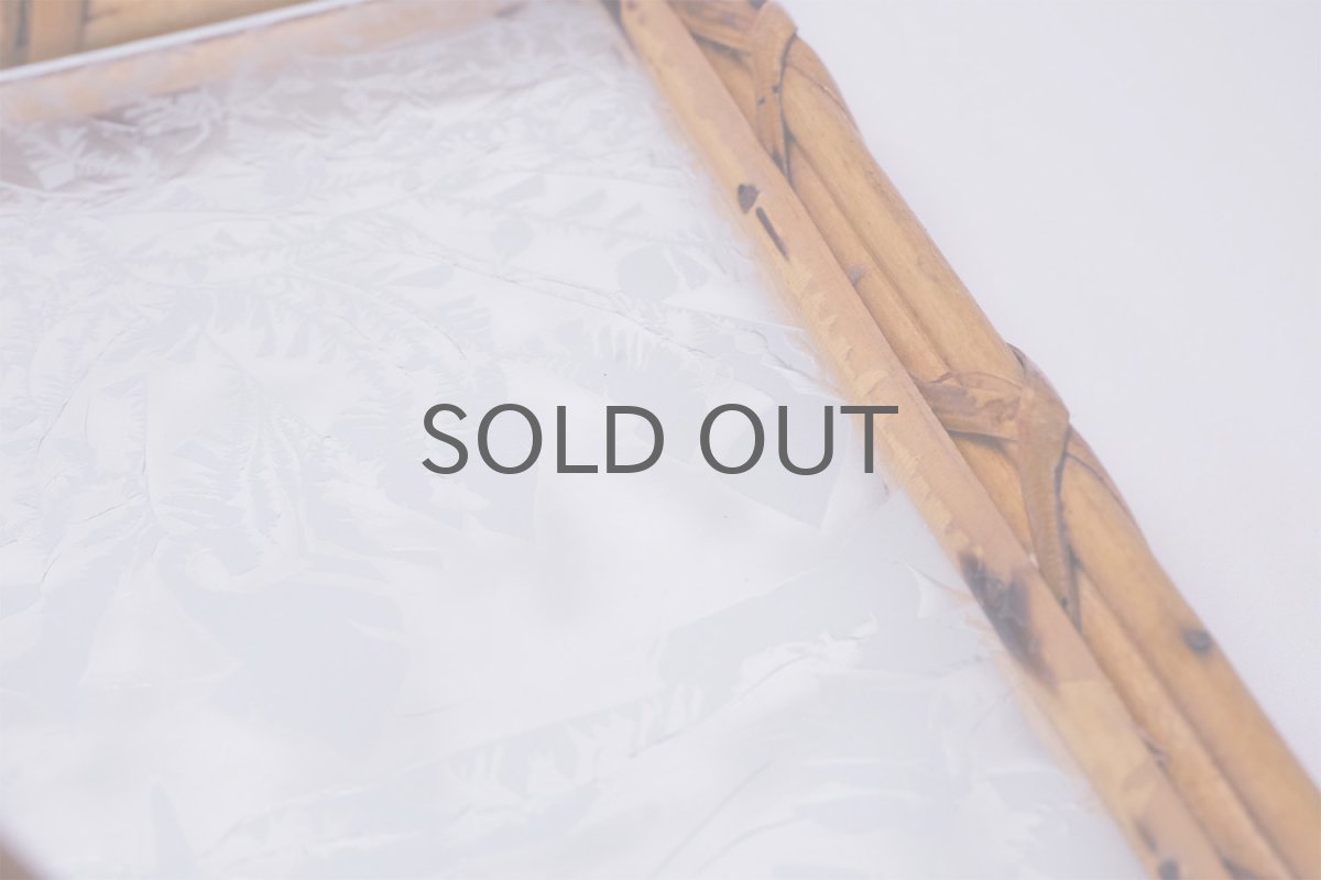 画像4: 北欧ビンテージ雑貨/北欧ハンドクラフト/籐+ガラストレー (4)