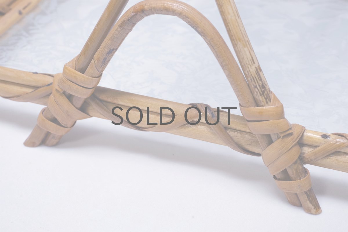 画像3: 北欧ビンテージ雑貨/北欧ハンドクラフト/籐+ガラストレー (3)