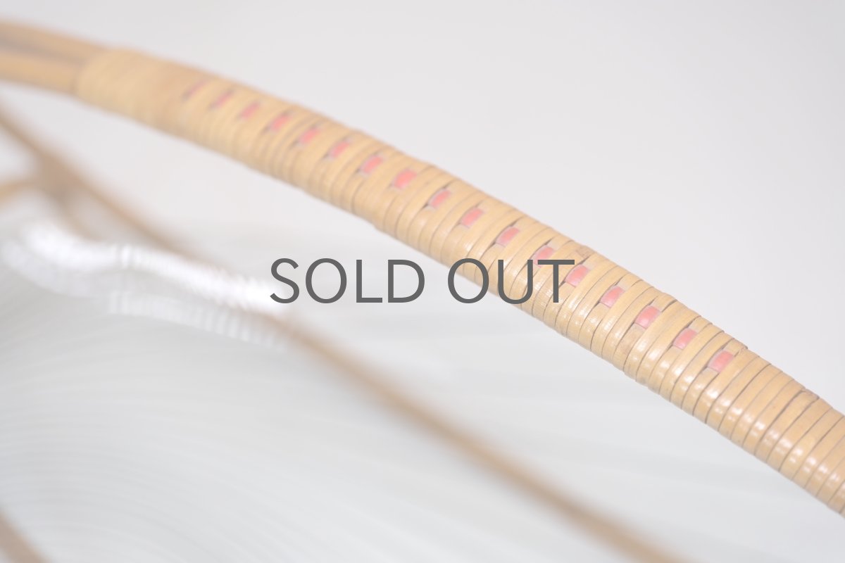 画像6: 北欧ビンテージ雑貨/北欧ハンドクラフト/籐+ガラストレー/オーバル型/Lサイズ (6)