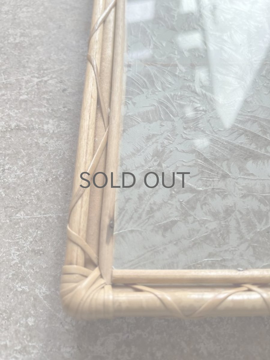 画像6: 北欧ビンテージ雑貨/北欧ハンドクラフト/籐+ガラストレー/2枚セット (6)