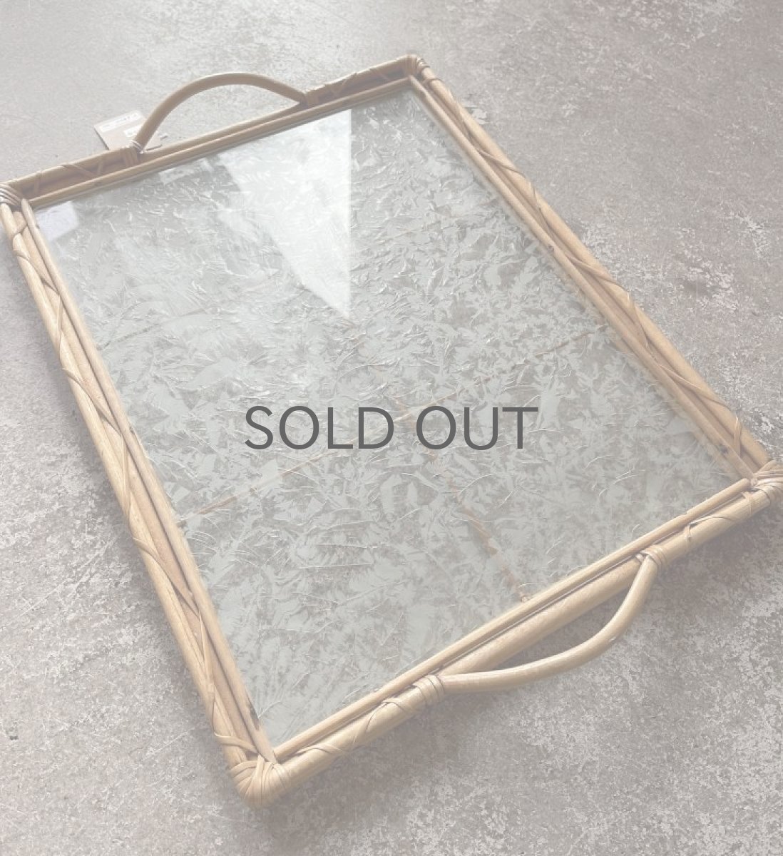 画像3: 北欧ビンテージ雑貨/北欧ハンドクラフト/籐+ガラストレー/2枚セット (3)
