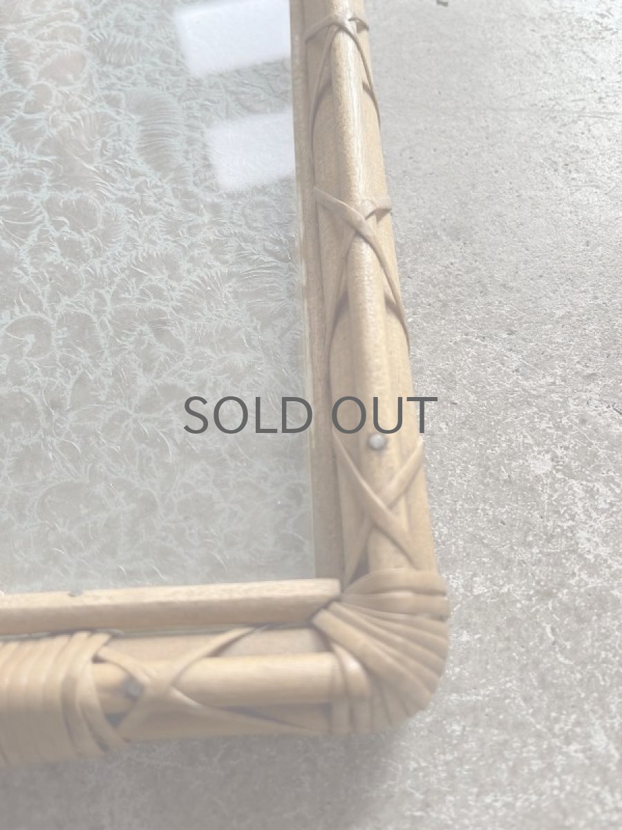 画像5: 北欧ビンテージ雑貨/北欧ハンドクラフト/籐+ガラストレー/2枚セット (5)