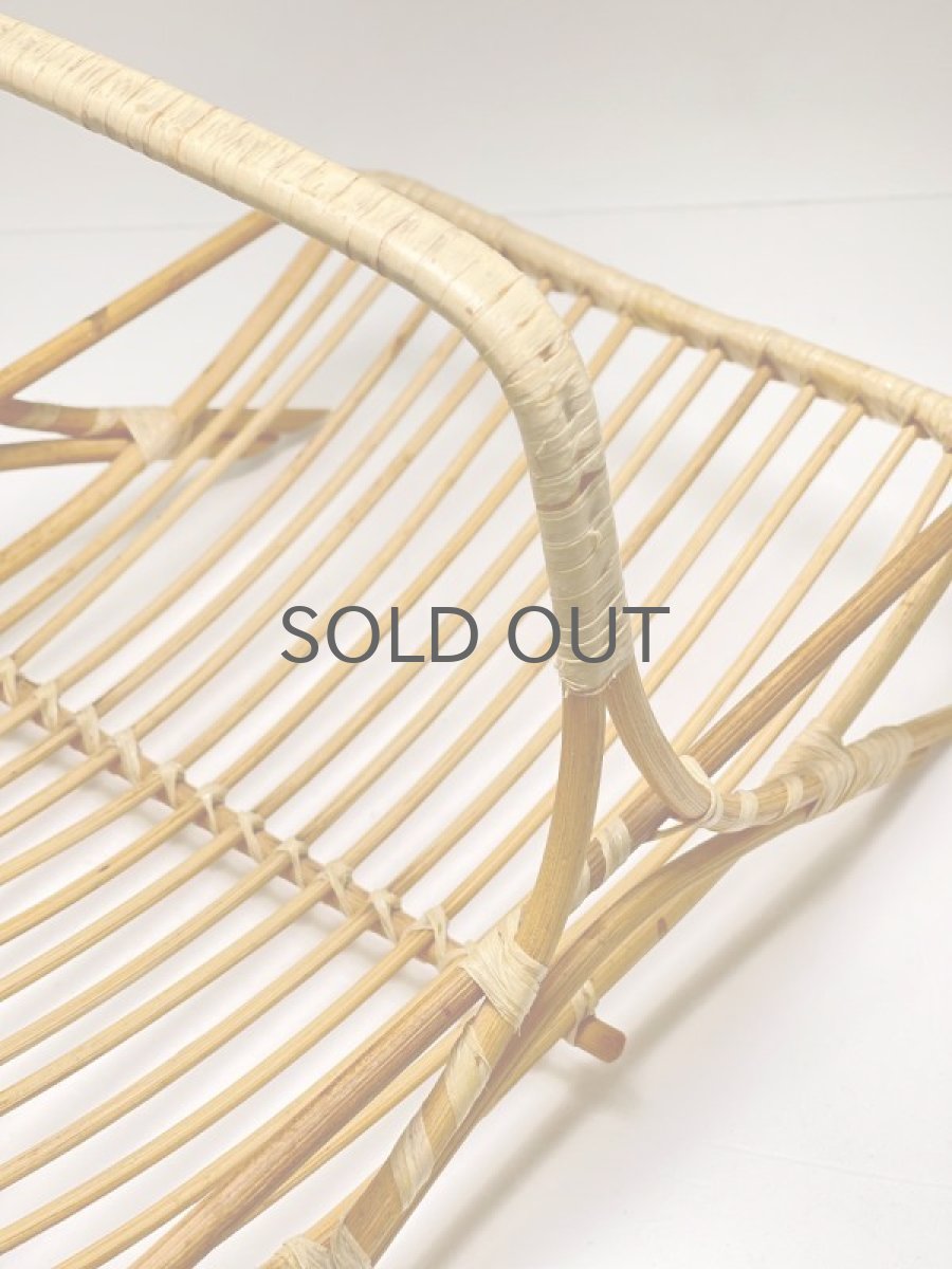 画像4: 北欧ビンテージ雑貨/北欧ハンドクラフト白樺/籐&ライフィ/果物トレイ (4)