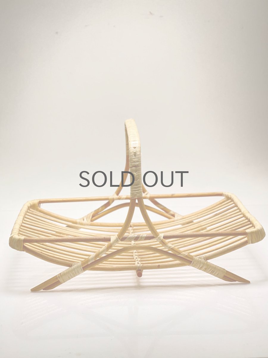 画像2: 北欧ビンテージ雑貨/北欧ハンドクラフト白樺/籐&ライフィ/果物トレイ (2)