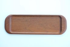 画像1: 北欧雑貨/チークトレイ/スウェーデン/丸ハンドル/46cm (1)