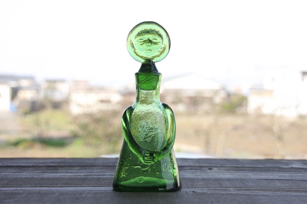 エリックホグラン　三角ボトル デキャンタ 花瓶　北欧 ヴィンテージ ガラスボトル