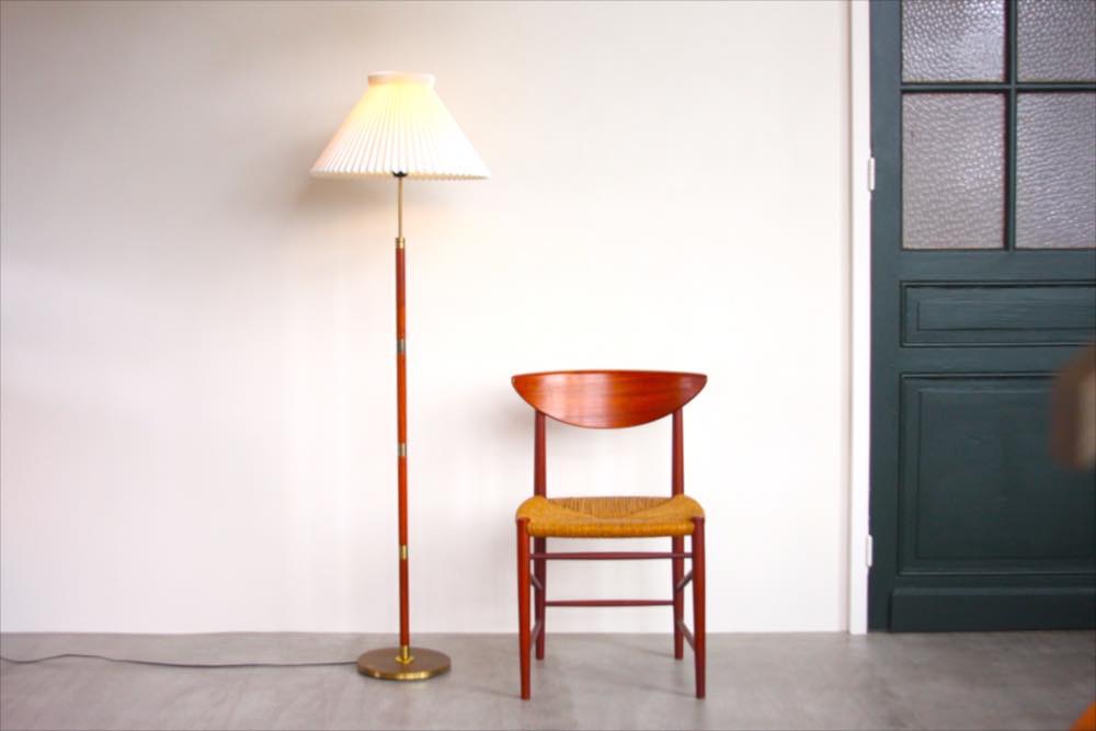 古家具ビンテージ品◾️籐ラタン製 フロアライト/ 間接照明 ライト